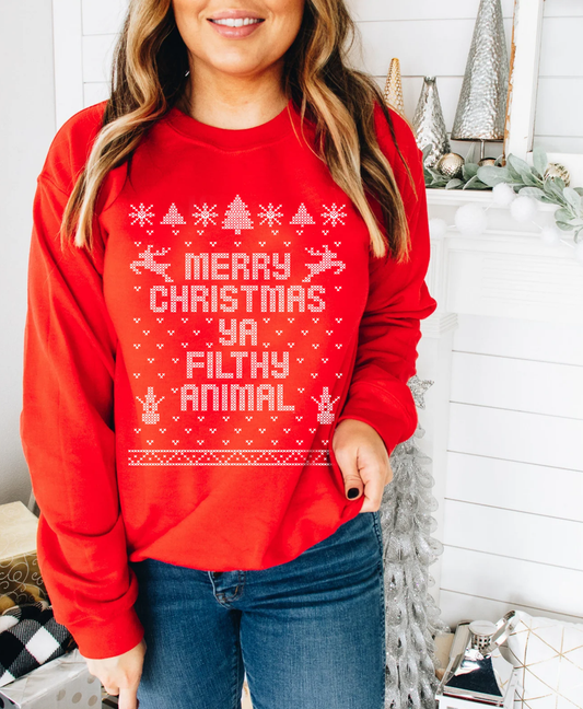 Merry Christmas Ya Filthy Animal Sweatshirt