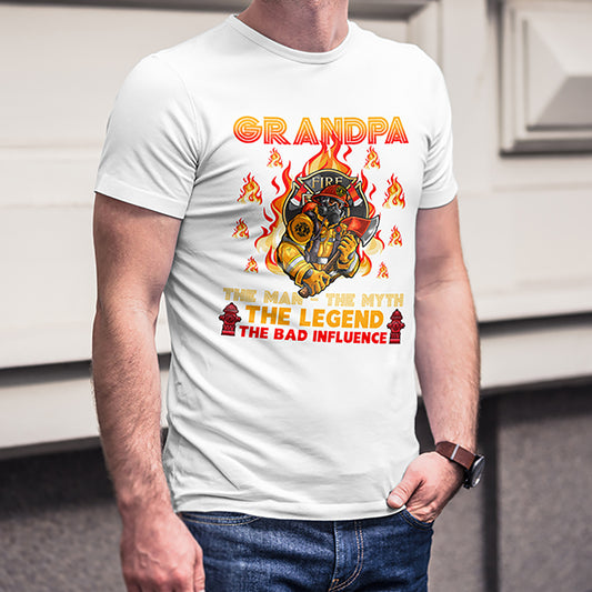 Grandpa Man Myth Legend Firefighter Tee