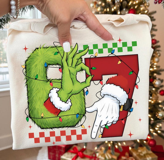 6 7 Christmas Kids Crewneck