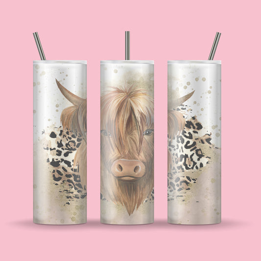 Cow Cheetah Print Tumbler